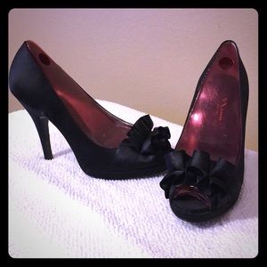Black Satin high heels